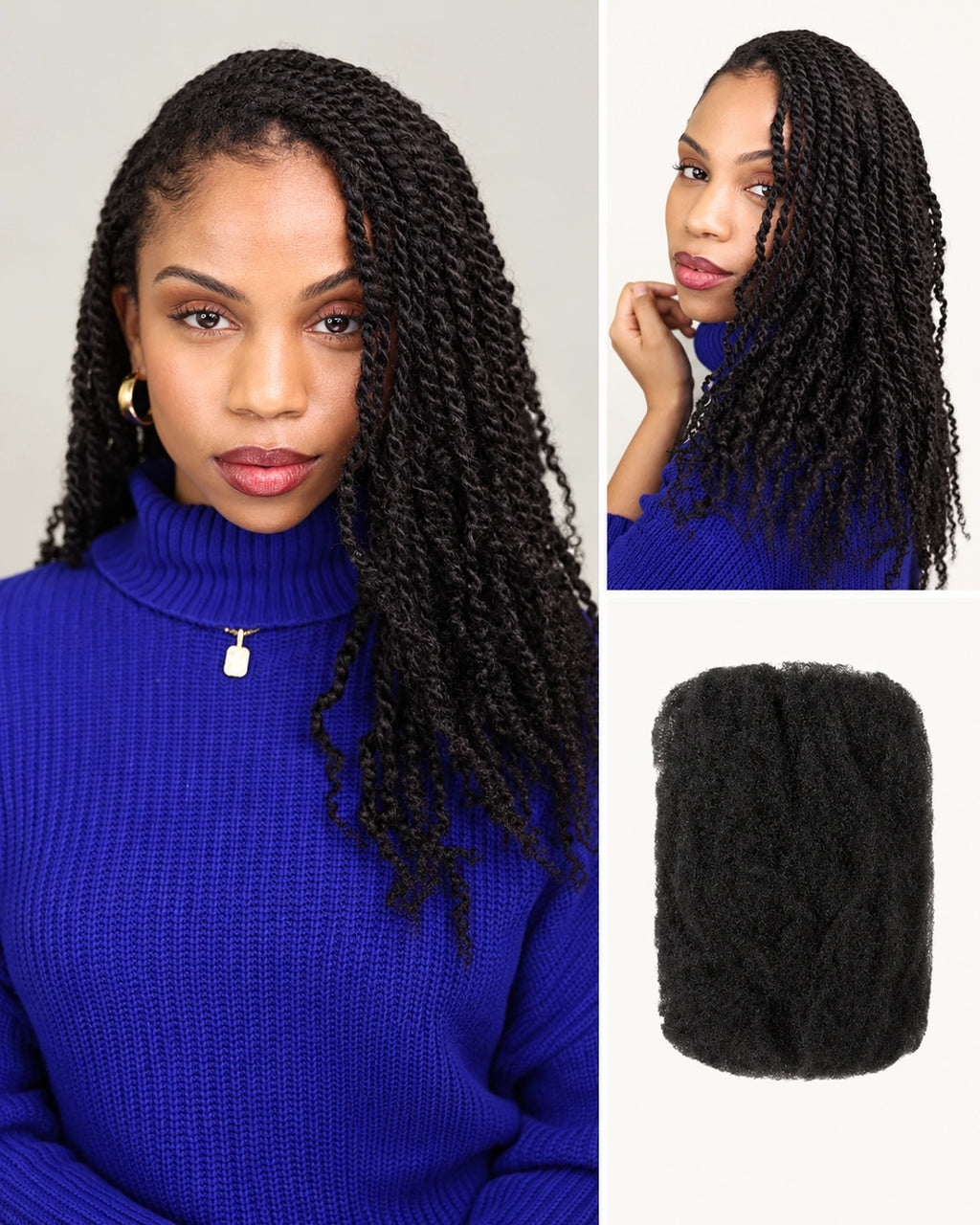 Natural Black Afro kinky Bulk Hair Extensions For Braiding Dreadlock Human Hair
