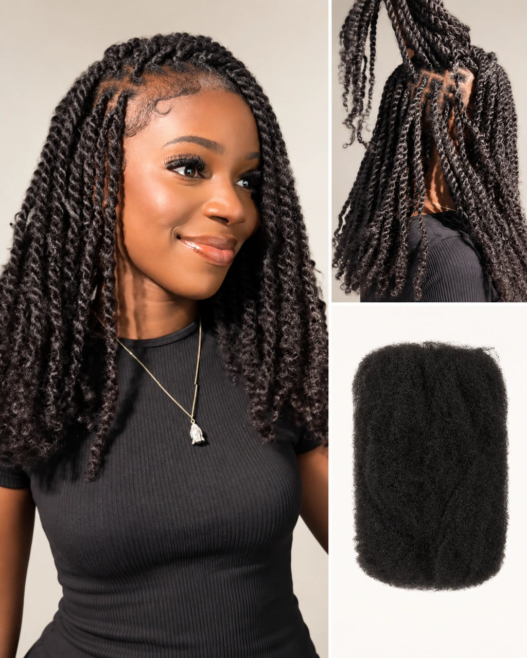 Natural Black Afro kinky Bulk Hair Extensions For Braiding Dreadlock Human Hair