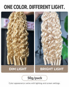 #613 Blonde Burmese Curly Crochet Human Hair Premium Plush Texture for Time-Saving Boho Braids
