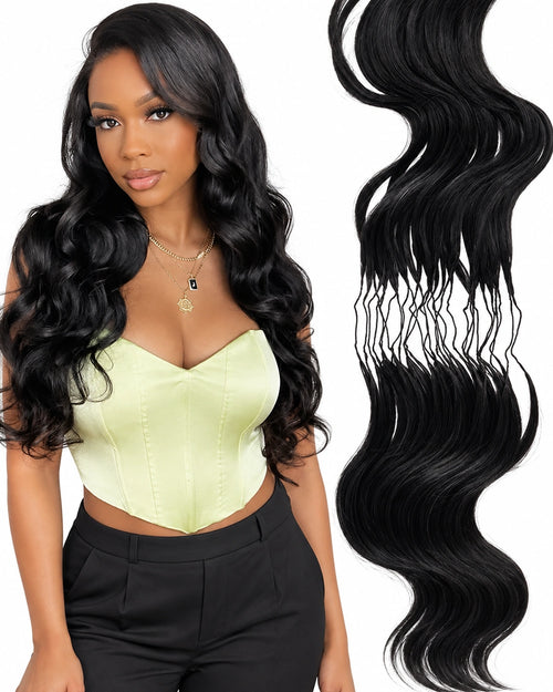 Body Wave Mermaid Braids Crochet Human Hair for Boho Braids Miracle Knots Ready Pre-Separated Time-Saving Design