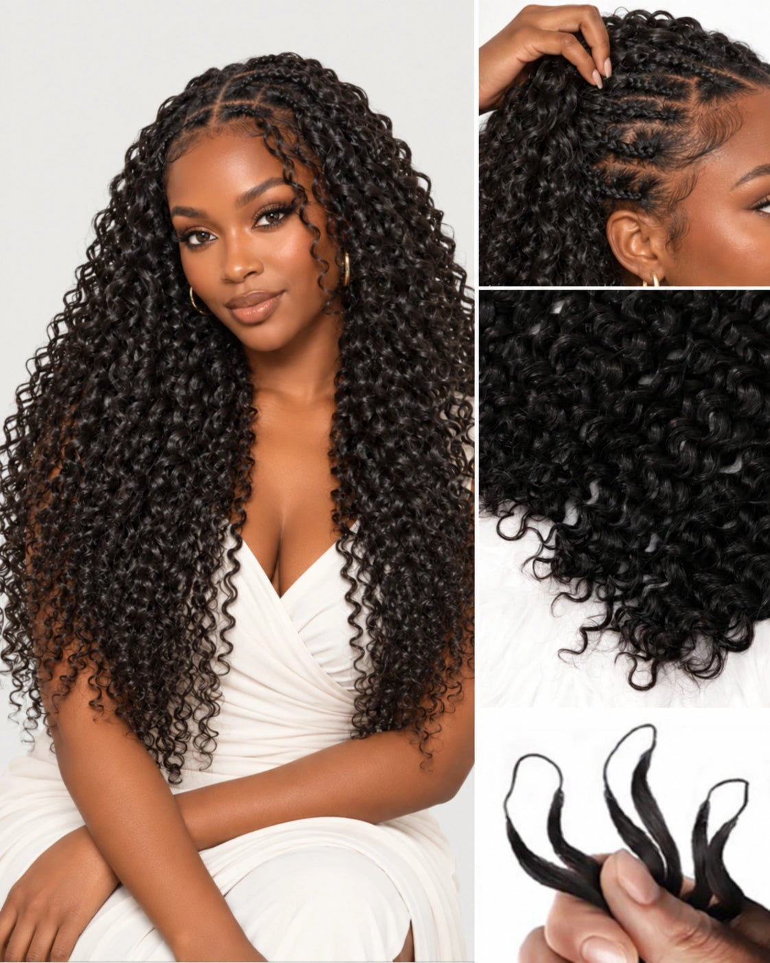 Water Wave Crochet Human Hair for Boho Braids with Miracle Knots – Soft Waves Time-Saving Install