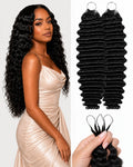 Deep Wave Crochet Human Hair, Miracle Knots Friendly for Boho Braids – Defined Curls Time-Saving Setup