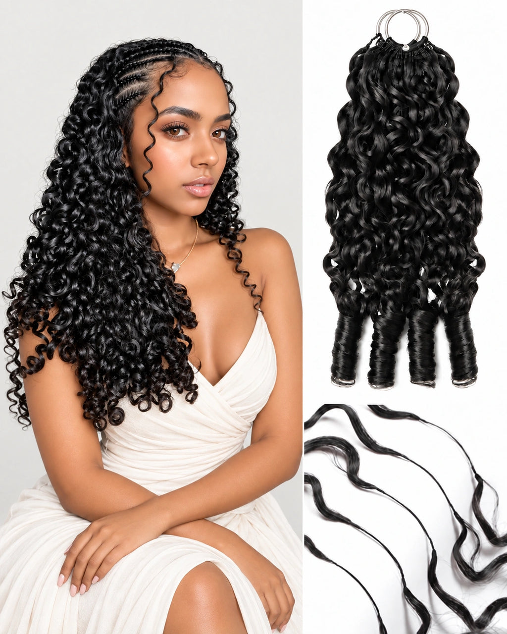 Burmese Curly Crochet Human Hair Designed for Miracle Knots Boho Braids Plush Texture Time-Saving Wear