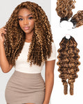 Highlight P4/27 Burmese Curly Crochet Human Hair for Boho Braids Plush Texture Time-Saving Wear