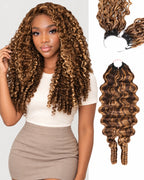 Highlight P4/27 Burmese Curly Crochet Human Hair for Boho Braids Plush Texture Time-Saving Wear