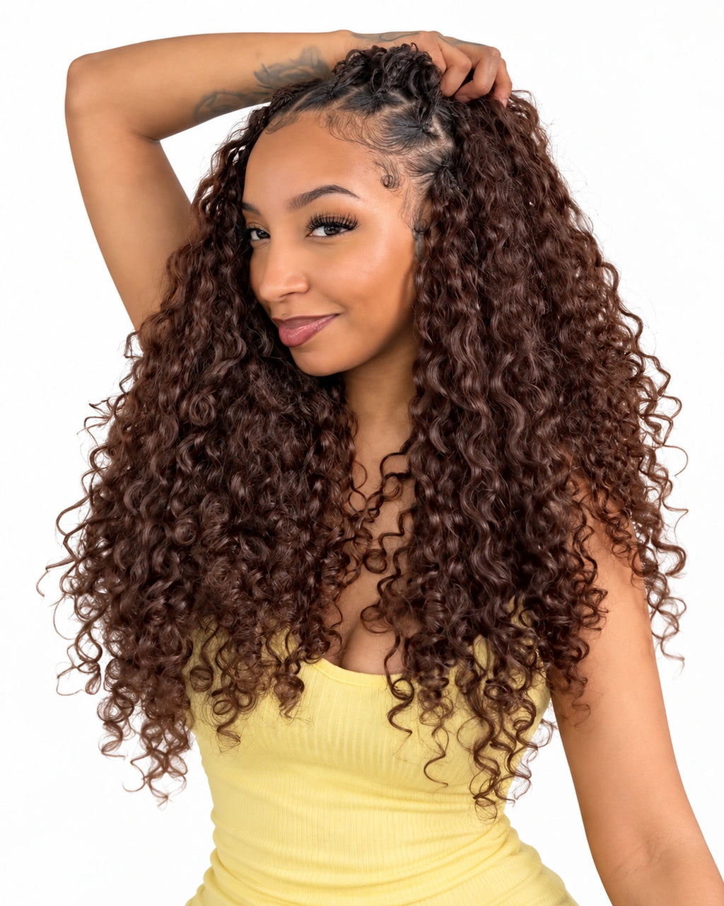#4 Burmese Curly Crochet Human Hair for Boho Braids Miracle Knots Friendly Plush Texture Time-Saving Wear