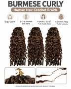 #4 Burmese Curly Crochet Human Hair for Boho Braids Miracle Knots Friendly Plush Texture Time-Saving Wear