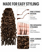 #4 Burmese Curly Crochet Human Hair for Boho Braids Miracle Knots Friendly Plush Texture Time-Saving Wear