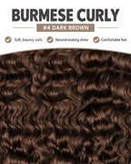 #4 Burmese Curly Crochet Human Hair for Boho Braids Miracle Knots Friendly Plush Texture Time-Saving Wear