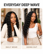 Deep Wave Crochet Human Hair, Miracle Knots Friendly for Boho Braids – Defined Curls Time-Saving Setup