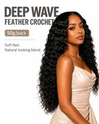 Deep Wave Crochet Human Hair, Miracle Knots Friendly for Boho Braids – Defined Curls Time-Saving Setup