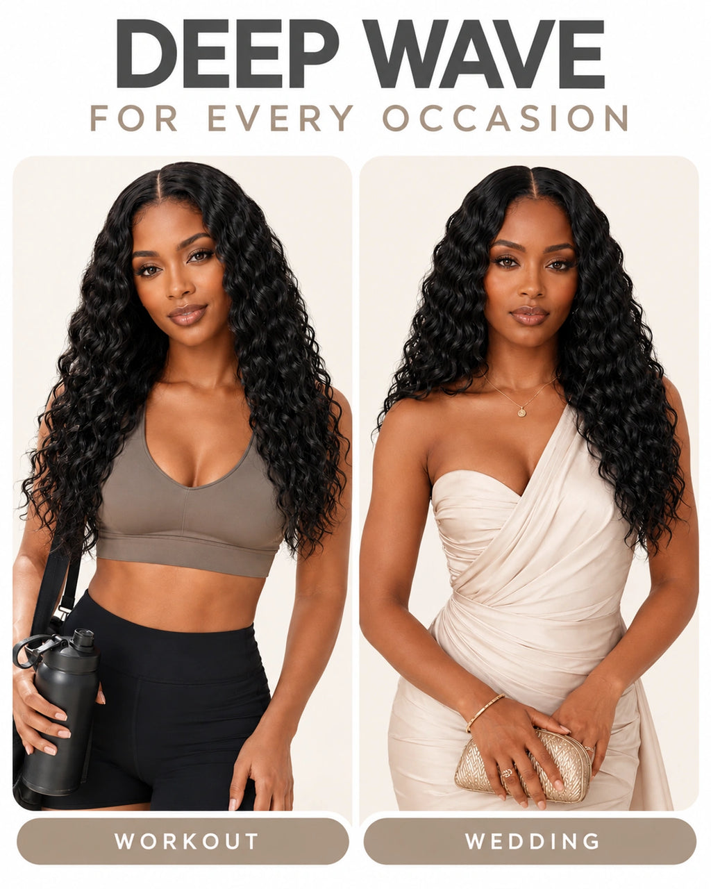 Deep Wave Crochet Human Hair, Miracle Knots Friendly for Boho Braids – Defined Curls Time-Saving Setup