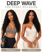 Deep Wave Crochet Human Hair, Miracle Knots Friendly for Boho Braids – Defined Curls Time-Saving Setup