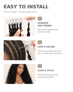 Deep Wave Crochet Human Hair, Miracle Knots Friendly for Boho Braids – Defined Curls Time-Saving Setup