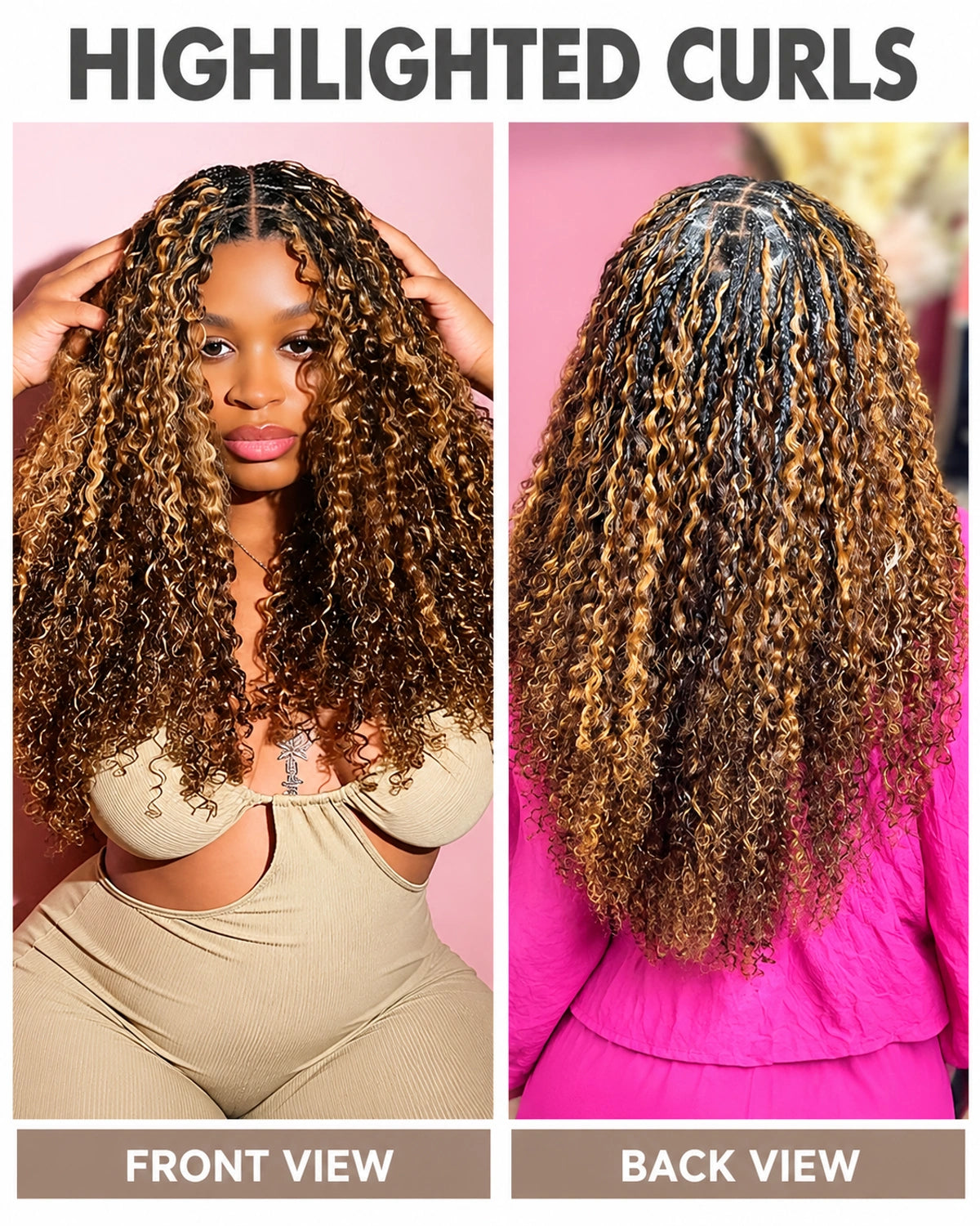 Highlight P4/27 Burmese Curly Crochet Human Hair for Boho Braids Plush Texture Time-Saving Wear