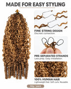 Highlight P4/27 Burmese Curly Crochet Human Hair for Boho Braids Plush Texture Time-Saving Wear
