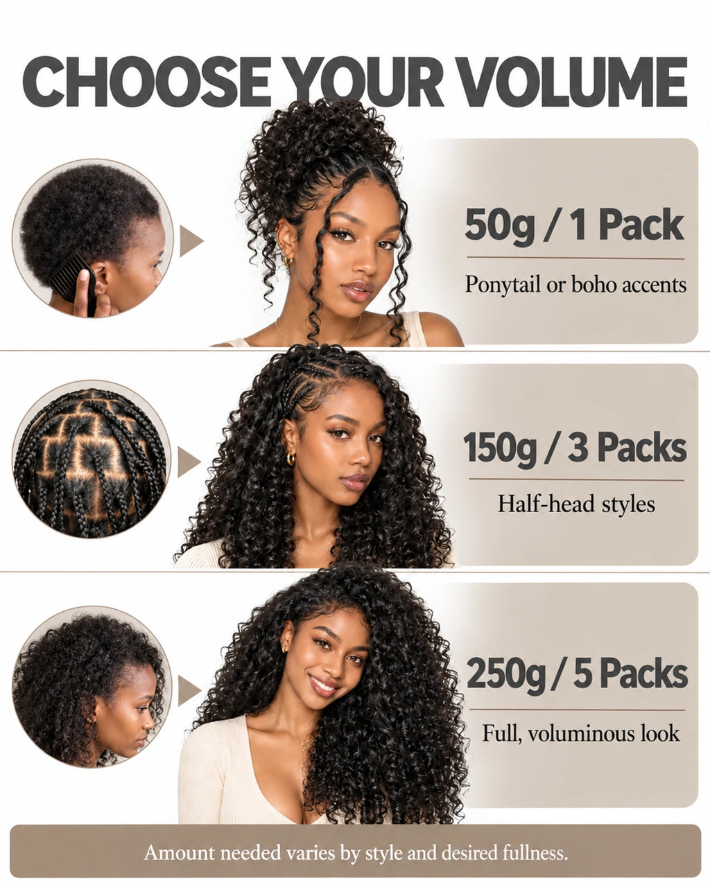 Burmese Curly Crochet Human Hair Designed for Miracle Knots Boho Braids Plush Texture Time-Saving Wear