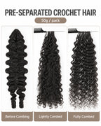 Burmese Curly Crochet Human Hair Designed for Miracle Knots Boho Braids Plush Texture Time-Saving Wear