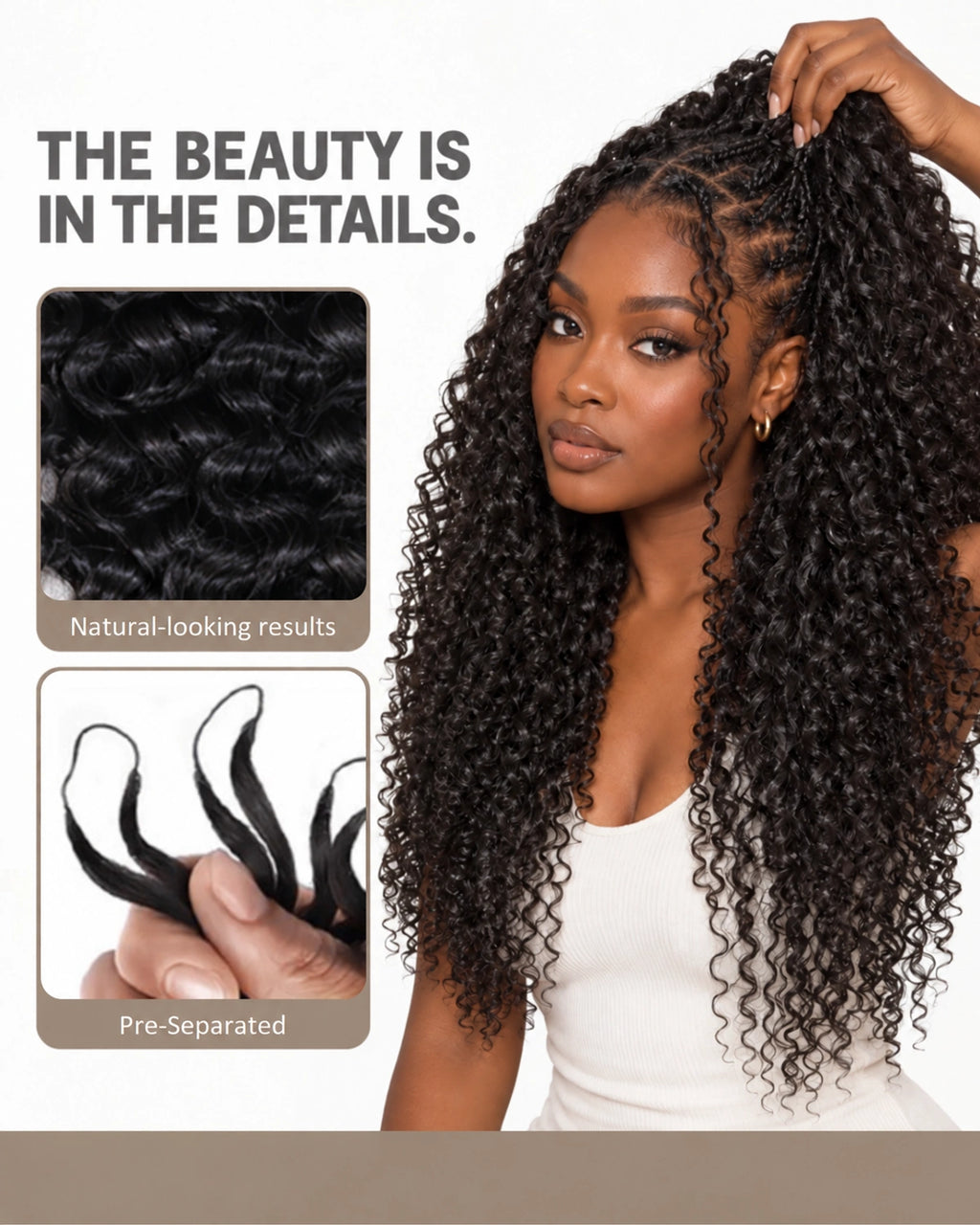 Water Wave Crochet Human Hair for Boho Braids with Miracle Knots – Soft Waves Time-Saving Install
